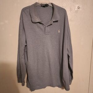 Polo Ralph Lauren Mens Long Sleeve Polo Shirt Sz XXL Light Blue see all pictures